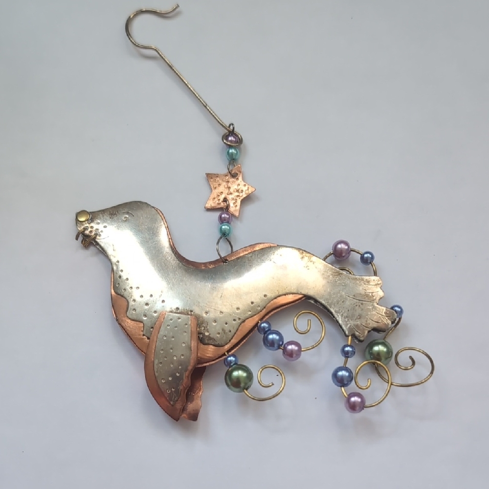 Silver and Copper Seal Ornament